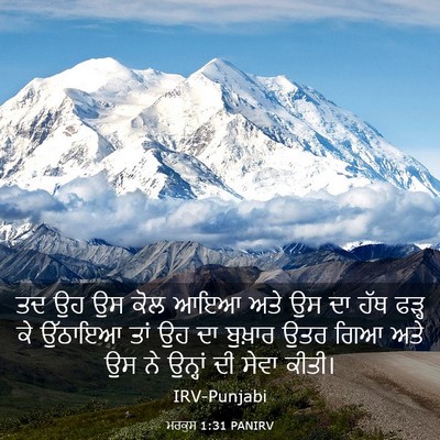 Picture 03 - ਮਰਕੁਸ 1:31 PANIRV - ਤਦ ਉਹ ਉਸ ਕੋਲ ਆਇਆ - Bible Verse Picture