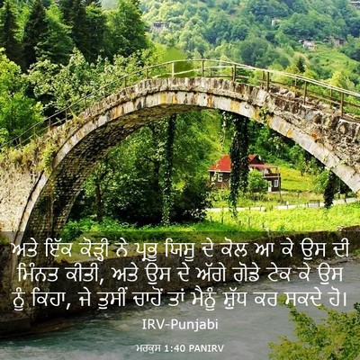 Picture 03 - ਮਰਕੁਸ 1:40 PANIRV - ਅਤੇ ਇੱਕ ਕੋੜ੍ਹੀ ਨੇ - Bible Verse Picture