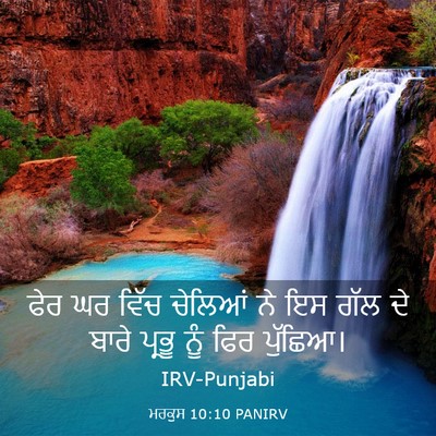 Picture 03 - ਮਰਕੁਸ 10:10 PANIRV - ਫੇਰ ਘਰ ਵਿੱਚ ਚੇਲਿਆਂ - Bible Verse Picture