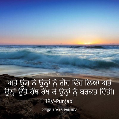 Picture 03 - ਮਰਕੁਸ 10:16 PANIRV - ਅਤੇ ਉਸ ਨੇ ਉਨ੍ਹਾਂ - Bible Verse Picture
