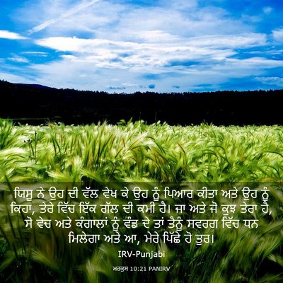 Picture 03 - ਮਰਕੁਸ 10:21 PANIRV - ਯਿਸੂ ਨੇ ਉਹ ਦੀ ਵੱਲ - Bible Verse Picture