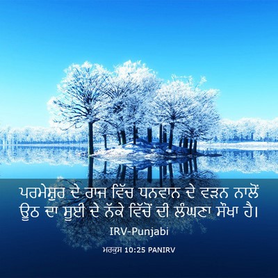 Picture 03 - ਮਰਕੁਸ 10:25 PANIRV - ਪਰਮੇਸ਼ੁਰ ਦੇ ਰਾਜ - Bible Verse Picture