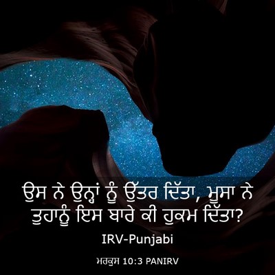 Picture 03 - ਮਰਕੁਸ 10:3 PANIRV - ਉਸ ਨੇ ਉਨ੍ਹਾਂ ਨੂੰ - Bible Verse Picture
