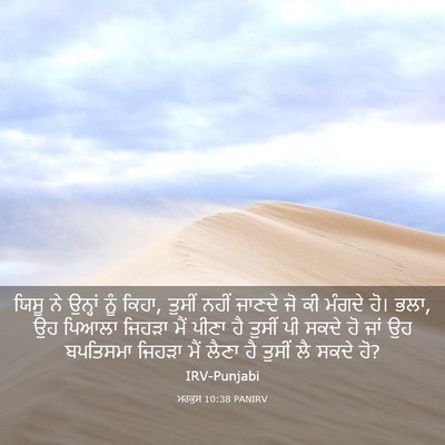 Picture 03 - ਮਰਕੁਸ 10:38 PANIRV - ਯਿਸੂ ਨੇ ਉਨ੍ਹਾਂ ਨੂੰ - Bible Verse Picture