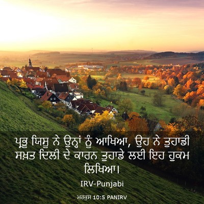 Picture 03 - ਮਰਕੁਸ 10:5 PANIRV - ਪ੍ਰਭੂ ਯਿਸੂ ਨੇ - Bible Verse Picture