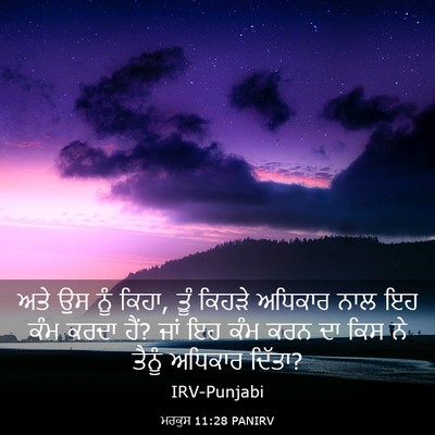 Picture 03 - ਮਰਕੁਸ 11:28 PANIRV - ਅਤੇ ਉਸ ਨੂੰ ਕਿਹਾ, - Bible Verse Picture