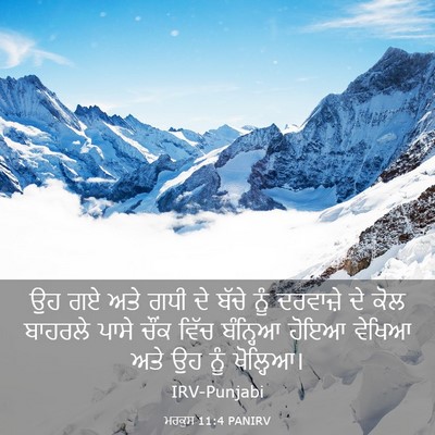 Picture 03 - ਮਰਕੁਸ 11:4 PANIRV - ਉਹ ਗਏ ਅਤੇ ਗਧੀ ਦੇ - Bible Verse Picture