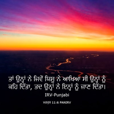 Picture 03 - ਮਰਕੁਸ 11:6 PANIRV - ਤਾਂ ਉਨ੍ਹਾਂ ਨੇ - Bible Verse Picture