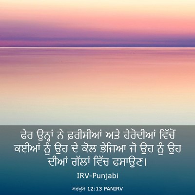 Picture 03 - ਮਰਕੁਸ 12:13 PANIRV - ਫੇਰ ਉਨ੍ਹਾਂ ਨੇ - Bible Verse Picture
