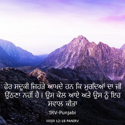 Picture 03 - ਮਰਕੁਸ 12:18 PANIRV - ਫੇਰ ਸਦੂਕੀ ਜਿਹੜੇ - Bible Verse Picture