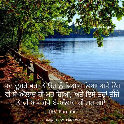 Picture 03 - ਮਰਕੁਸ 12:21 PANIRV - ਤਦ ਦੂਸਰੇ ਭਰਾ ਨੇ ਉਹ - Bible Verse Picture