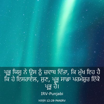 Picture 03 - ਮਰਕੁਸ 12:29 PANIRV - ਪ੍ਰਭੂ ਯਿਸੂ ਨੇ ਉਸ - Bible Verse Picture