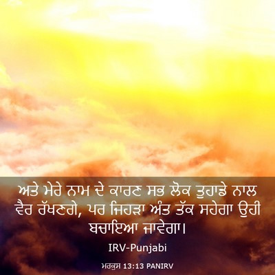 Picture 03 - ਮਰਕੁਸ 13:13 PANIRV - ਅਤੇ ਮੇਰੇ ਨਾਮ ਦੇ - Bible Verse Picture