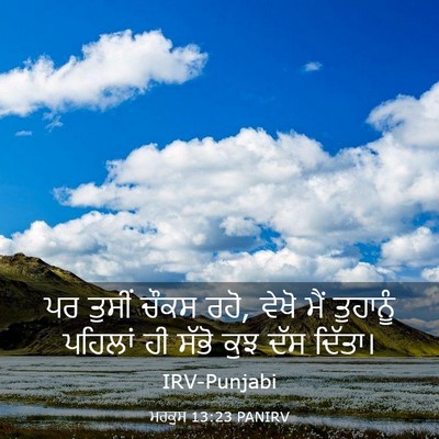 Picture 03 - ਮਰਕੁਸ 13:23 PANIRV - ਪਰ ਤੁਸੀਂ ਚੌਕਸ ਰਹੋ, - Bible Verse Picture