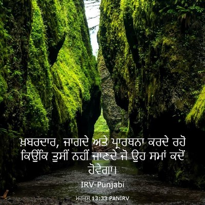 Picture 03 - ਮਰਕੁਸ 13:33 PANIRV - ਖ਼ਬਰਦਾਰ, ਜਾਗਦੇ ਅਤੇ - Bible Verse Picture
