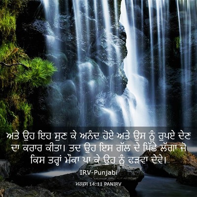 Picture 03 - ਮਰਕੁਸ 14:11 PANIRV - ਅਤੇ ਉਹ ਇਹ ਸੁਣ ਕੇ - Bible Verse Picture