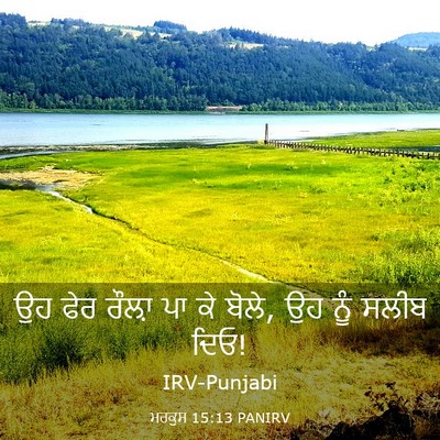 Picture 03 - ਮਰਕੁਸ 15:13 PANIRV - ਉਹ ਫੇਰ ਰੌਲ਼ਾ ਪਾ ਕੇ - Bible Verse Picture