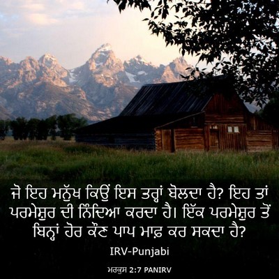 Picture 03 - ਮਰਕੁਸ 2:7 PANIRV - ਜੋ ਇਹ ਮਨੁੱਖ ਕਿਉਂ ਇਸ - Bible Verse Picture