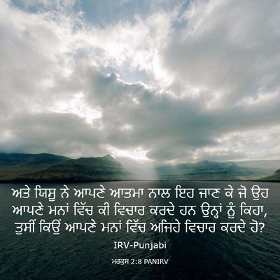 Picture 03 - ਮਰਕੁਸ 2:8 PANIRV - ਅਤੇ ਯਿਸੂ ਨੇ ਆਪਣੇ - Bible Verse Picture
