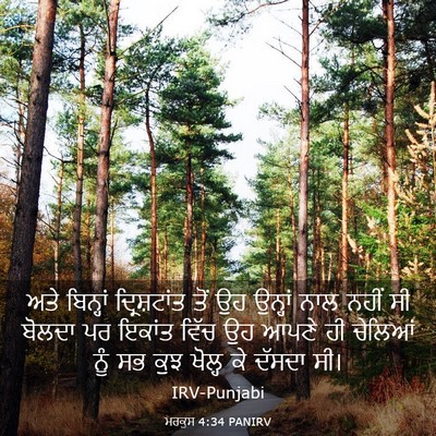Picture 03 - ਮਰਕੁਸ 4:34 PANIRV - ਅਤੇ ਬਿਨ੍ਹਾਂ - Bible Verse Picture