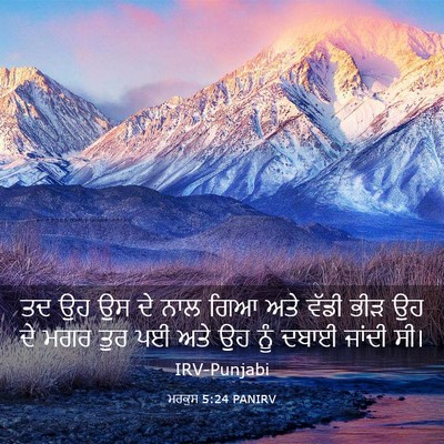 Picture 03 - ਮਰਕੁਸ 5:24 PANIRV - ਤਦ ਉਹ ਉਸ ਦੇ ਨਾਲ ਗਿਆ - Bible Verse Picture