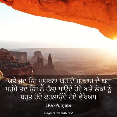Picture 03 - ਮਰਕੁਸ 5:38 PANIRV - ਅਤੇ ਜਦ ਉਹ ਪ੍ਰਾਰਥਨਾ - Bible Verse Picture