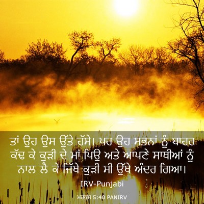 Picture 03 - ਮਰਕੁਸ 5:40 PANIRV - ਤਾਂ ਉਹ ਉਸ ਉੱਤੇ - Bible Verse Picture