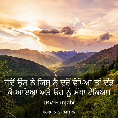 Picture 03 - ਮਰਕੁਸ 5:6 PANIRV - ਜਦੋਂ ਉਸ ਨੇ ਯਿਸੂ ਨੂੰ - Bible Verse Picture
