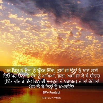 Picture 03 - ਮਰਕੁਸ 6:37 PANIRV - ਪਰ ਯਿਸੂ ਨੇ ਉਨ੍ਹਾਂ - Bible Verse Picture