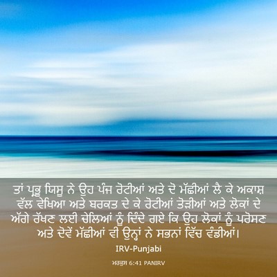 Picture 03 - ਮਰਕੁਸ 6:41 PANIRV - ਤਾਂ ਪ੍ਰਭੂ ਯਿਸੂ ਨੇ - Bible Verse Picture