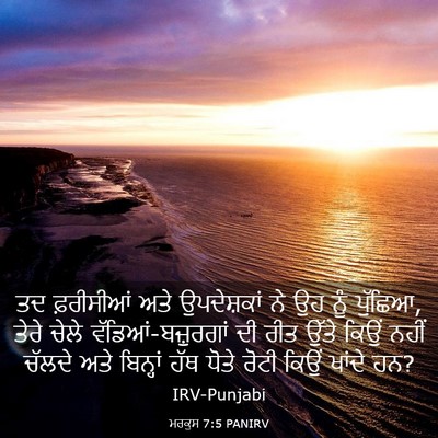 Picture 03 - ਮਰਕੁਸ 7:5 PANIRV - ਤਦ ਫ਼ਰੀਸੀਆਂ ਅਤੇ - Bible Verse Picture