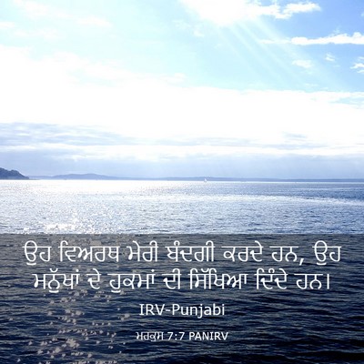 Picture 03 - ਮਰਕੁਸ 7:7 PANIRV - ਉਹ ਵਿਅਰਥ ਮੇਰੀ - Bible Verse Picture