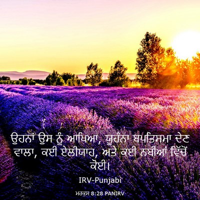Picture 03 - ਮਰਕੁਸ 8:28 PANIRV - ਉਹਨਾਂ ਉਸ ਨੂੰ ਆਖਿਆ, - Bible Verse Picture