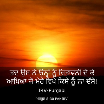 Picture 03 - ਮਰਕੁਸ 8:30 PANIRV - ਤਦ ਉਸ ਨੇ ਉਨ੍ਹਾਂ ਨੂੰ - Bible Verse Picture