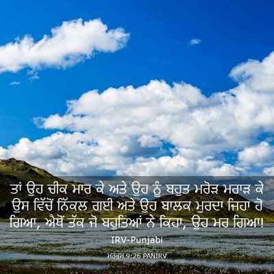 Picture 03 - ਮਰਕੁਸ 9:26 PANIRV - ਤਾਂ ਉਹ ਚੀਕ ਮਾਰ ਕੇ - Bible Verse Picture