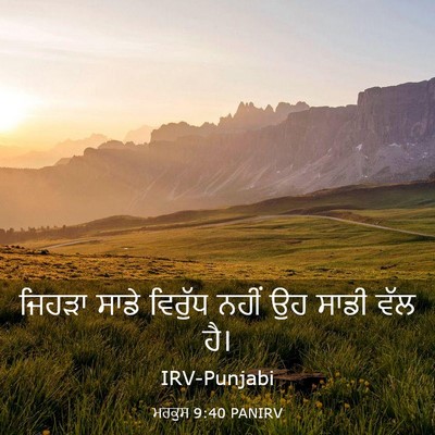 Picture 03 - ਮਰਕੁਸ 9:40 PANIRV - ਜਿਹੜਾ ਸਾਡੇ ਵਿਰੁੱਧ - Bible Verse Picture