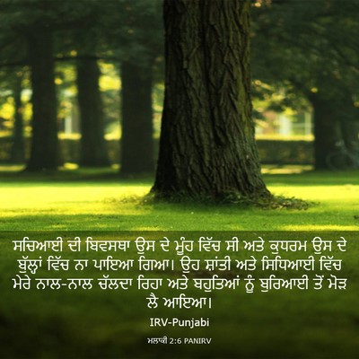 Picture 03 - ਮਲਾਕੀ 2:6 PANIRV - ਸਚਿਆਈ ਦੀ ਬਿਵਸਥਾ ਉਸ - Bible Verse Picture