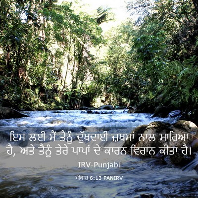 Picture 03 - ਮੀਕਾਹ 6:13 PANIRV - ਇਸ ਲਈ ਮੈਂ ਤੈਨੂੰ - Bible Verse Picture