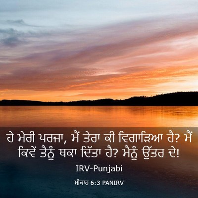 Picture 03 - ਮੀਕਾਹ 6:3 PANIRV - ਹੇ ਮੇਰੀ ਪਰਜਾ, ਮੈਂ - Bible Verse Picture