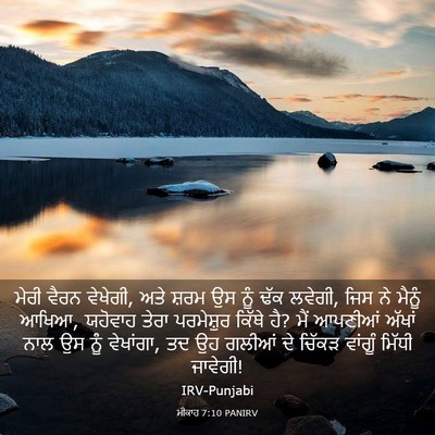 Picture 03 - ਮੀਕਾਹ 7:10 PANIRV - ਮੇਰੀ ਵੈਰਨ ਵੇਖੇਗੀ, - Bible Verse Picture