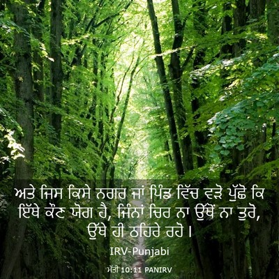Picture 03 - ਮੱਤੀ 10:11 PANIRV - ਅਤੇ ਜਿਸ ਕਿਸੇ ਨਗਰ - Bible Verse Picture