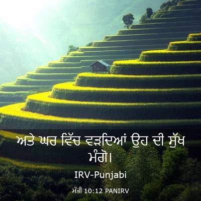 Picture 03 - ਮੱਤੀ 10:12 PANIRV - ਅਤੇ ਘਰ ਵਿੱਚ ਵੜਦਿਆਂ - Bible Verse Picture