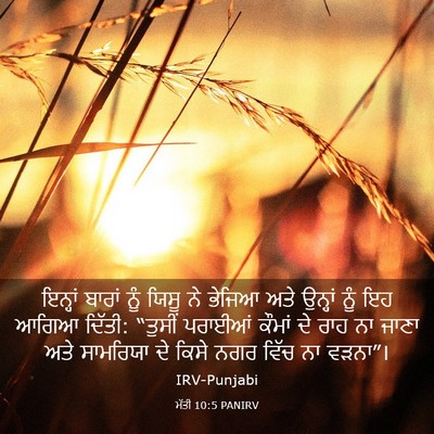 Picture 03 - ਮੱਤੀ 10:5 PANIRV - ਇਨ੍ਹਾਂ ਬਾਰਾਂ ਨੂੰ - Bible Verse Picture