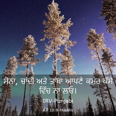 Picture 03 - ਮੱਤੀ 10:9 PANIRV - ਸੋਨਾ, ਚਾਂਦੀ ਅਤੇ - Bible Verse Picture