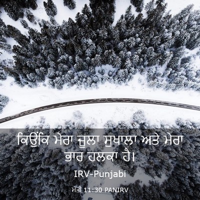 Picture 03 - ਮੱਤੀ 11:30 PANIRV - ਕਿਉਂਕਿ ਮੇਰਾ ਜੂਲਾ - Bible Verse Picture