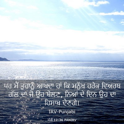 Picture 03 - ਮੱਤੀ 12:36 PANIRV - ਪਰ ਮੈਂ ਤੁਹਾਨੂੰ - Bible Verse Picture