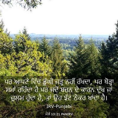 Picture 03 - ਮੱਤੀ 13:21 PANIRV - ਪਰ ਆਪਣੇ ਵਿੱਚ ਡੂੰਘੀ - Bible Verse Picture
