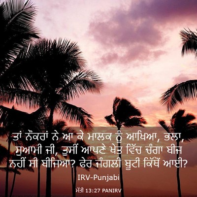 Picture 03 - ਮੱਤੀ 13:27 PANIRV - ਤਾਂ ਨੌਕਰਾਂ ਨੇ ਆ ਕੇ - Bible Verse Picture