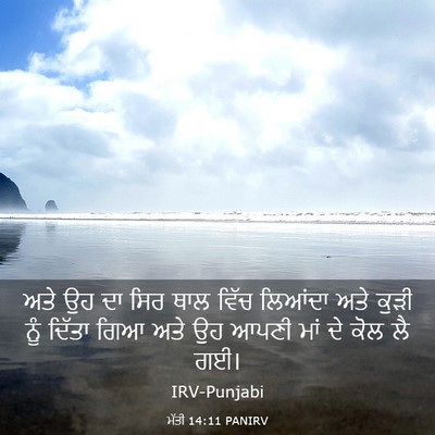 Picture 03 - ਮੱਤੀ 14:11 PANIRV - ਅਤੇ ਉਹ ਦਾ ਸਿਰ ਥਾਲ - Bible Verse Picture