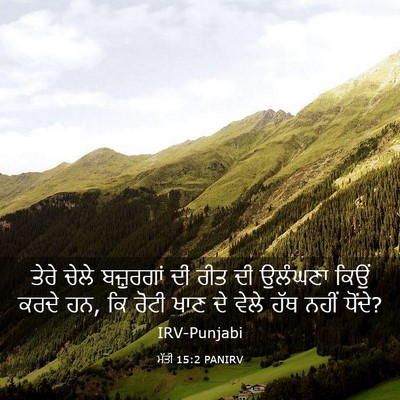 Picture 03 - ਮੱਤੀ 15:2 PANIRV - ਤੇਰੇ ਚੇਲੇ - Bible Verse Picture